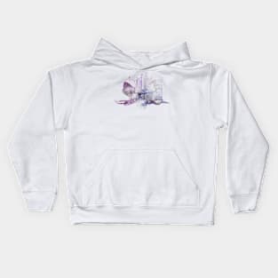 Butterfly Checkers in Amethyst Kids Hoodie